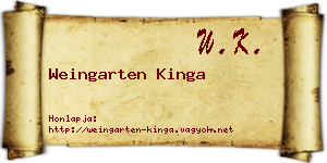 Weingarten Kinga névjegykártya